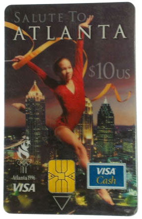 These prepaid chip cards were used to try and launch the technology in the U.S. during the 1996 Summer Olympics in Atlanta.